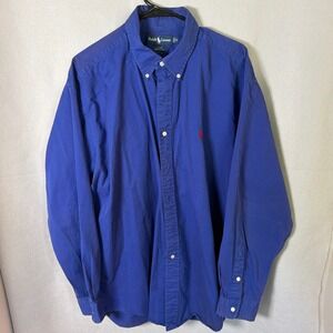 Ralph Lauren Button Down Mens XL Blue Blake Long Sleeve Cotton Pony Logo Shirt